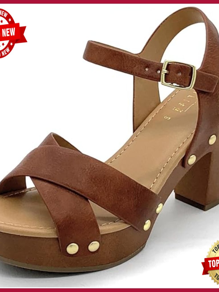 Platform Heel Sandals Open Toe Ankle Strap Chunky Heels